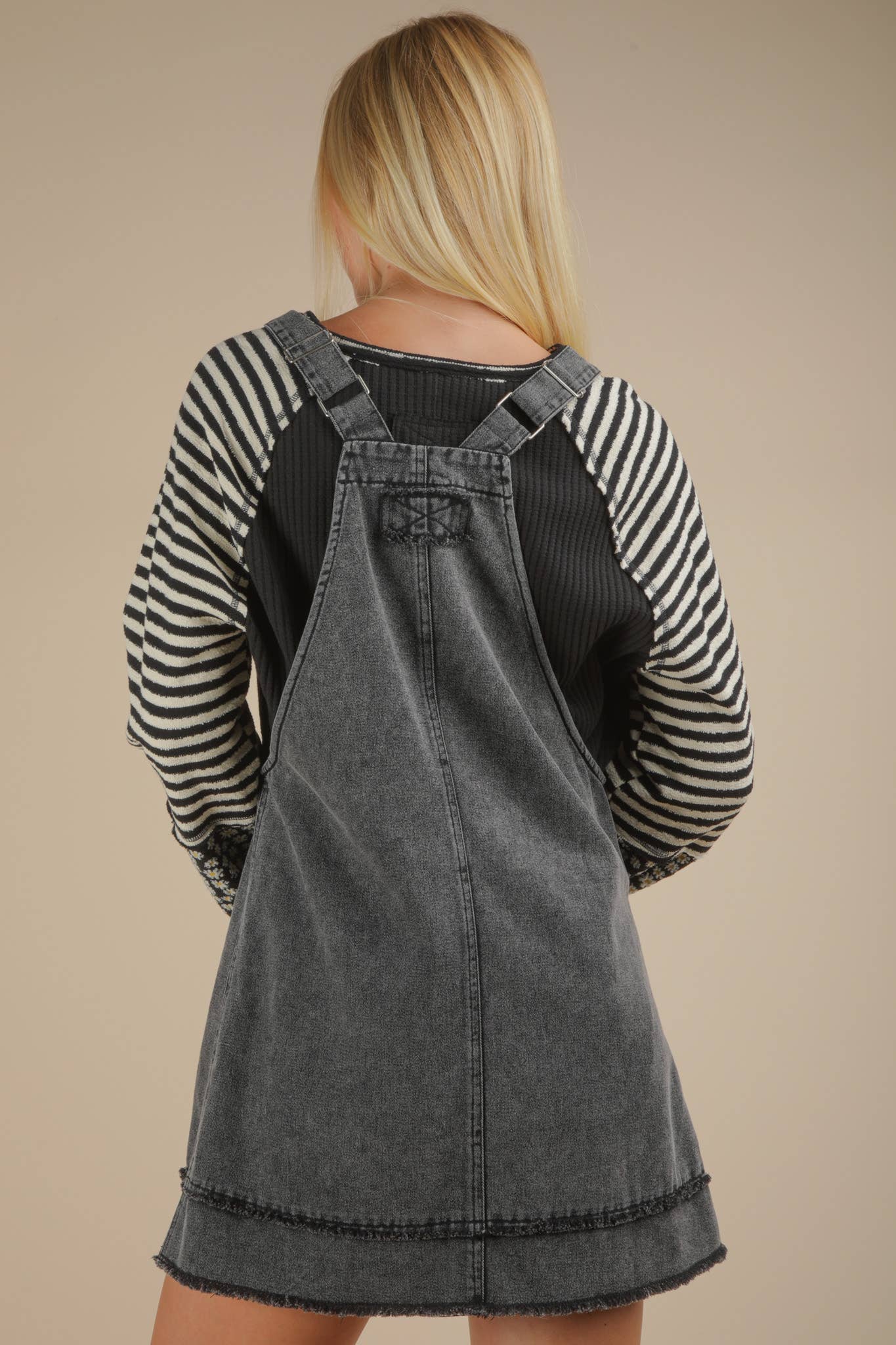 Andi Denim Overall Dress: Charcoal