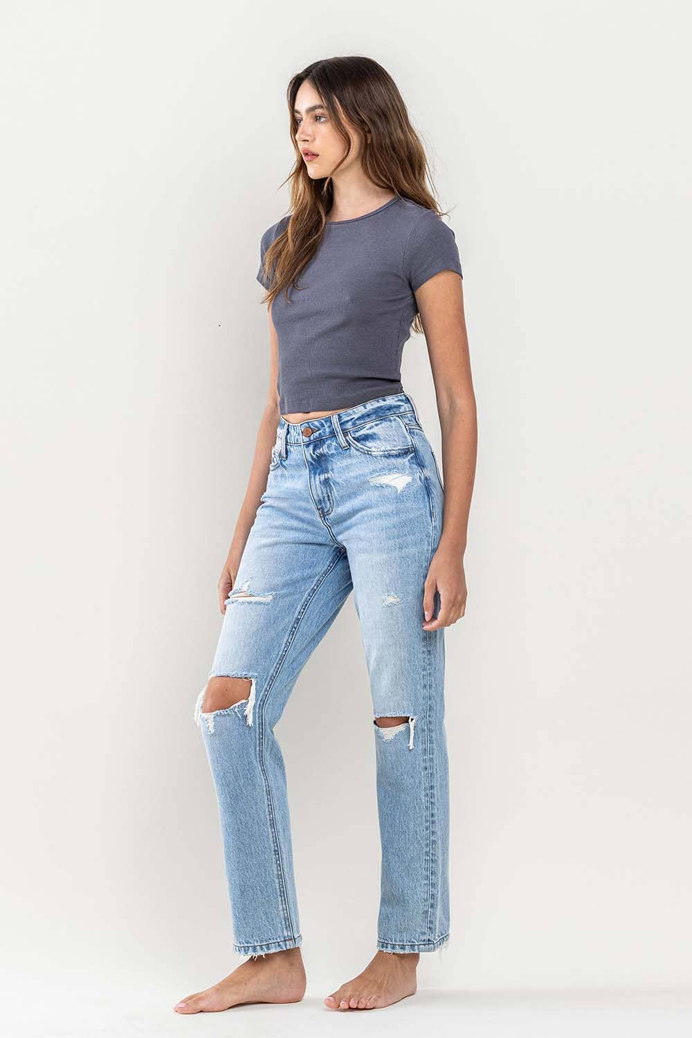Estella High Rise Distressed Straight