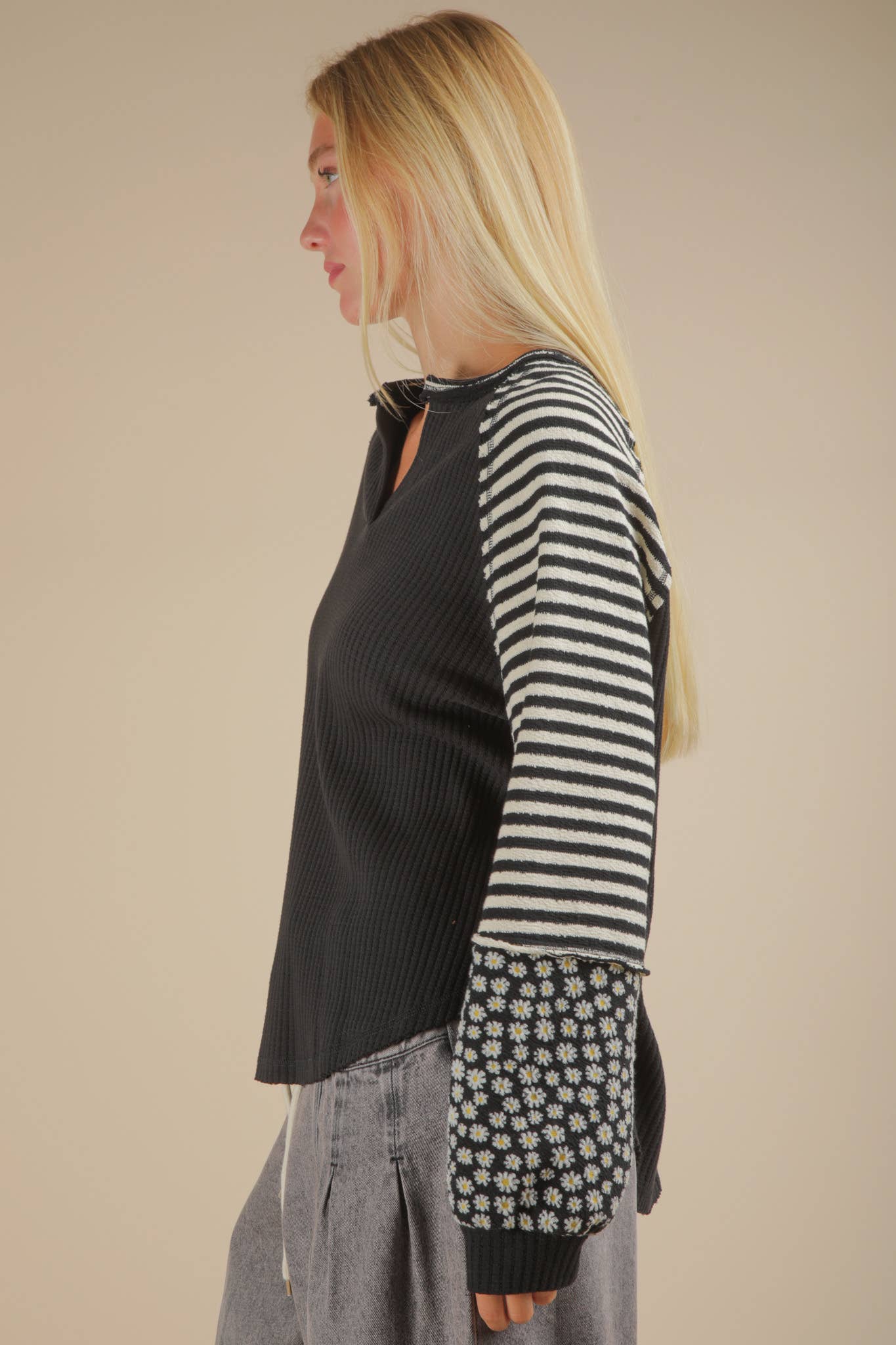 Lainey Oversized Knit Top: Black