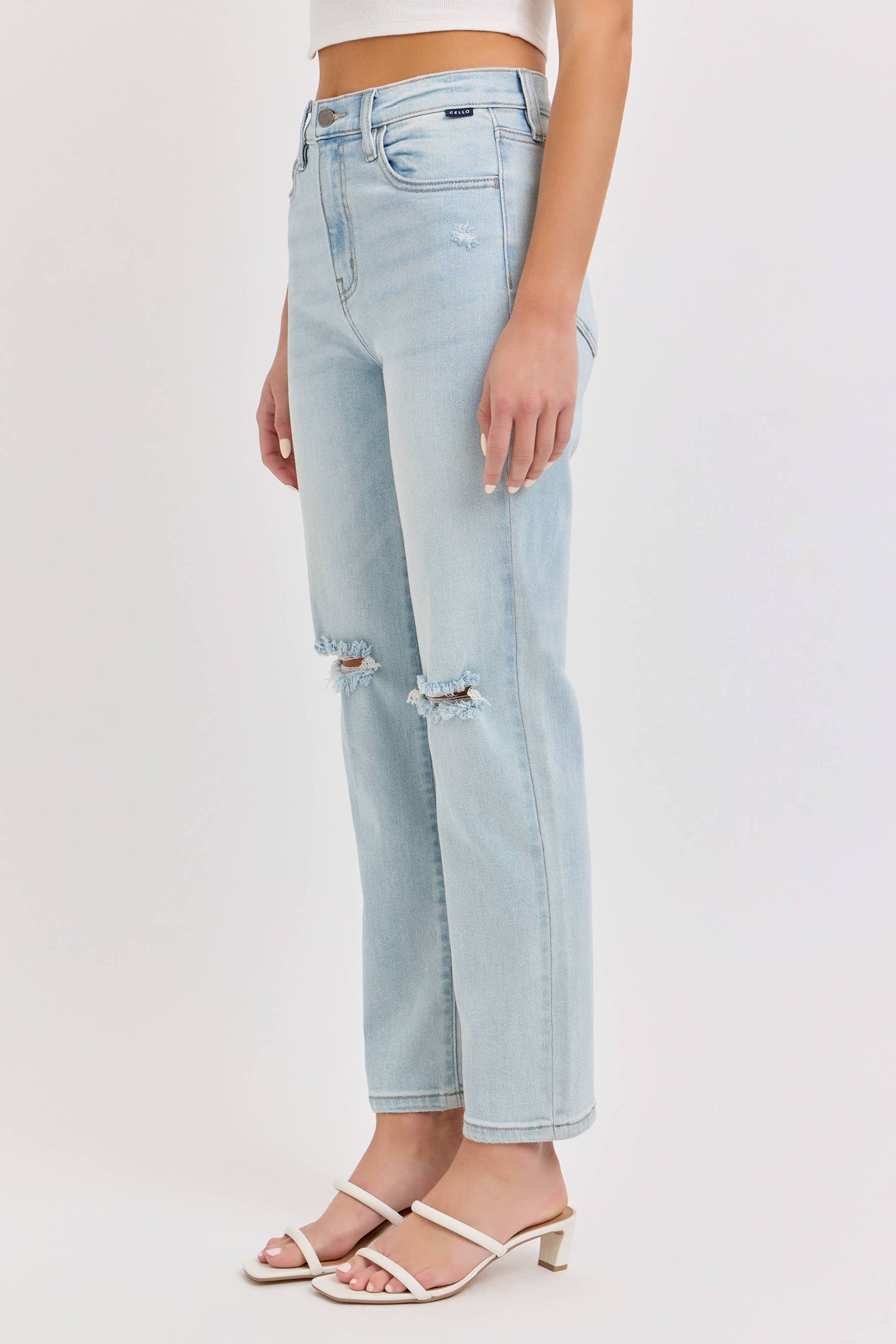Gracie High Rise Straight Light Denim
