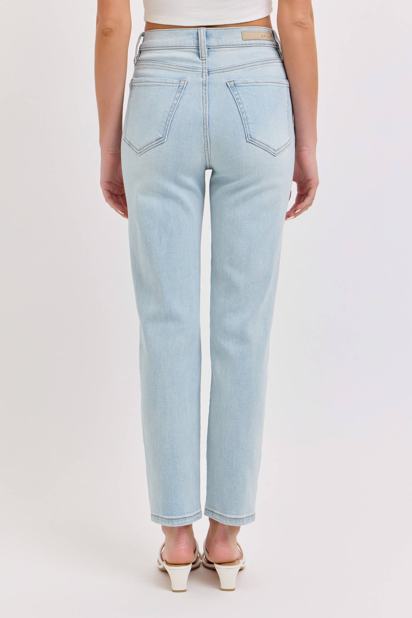 Gracie High Rise Straight Light Denim