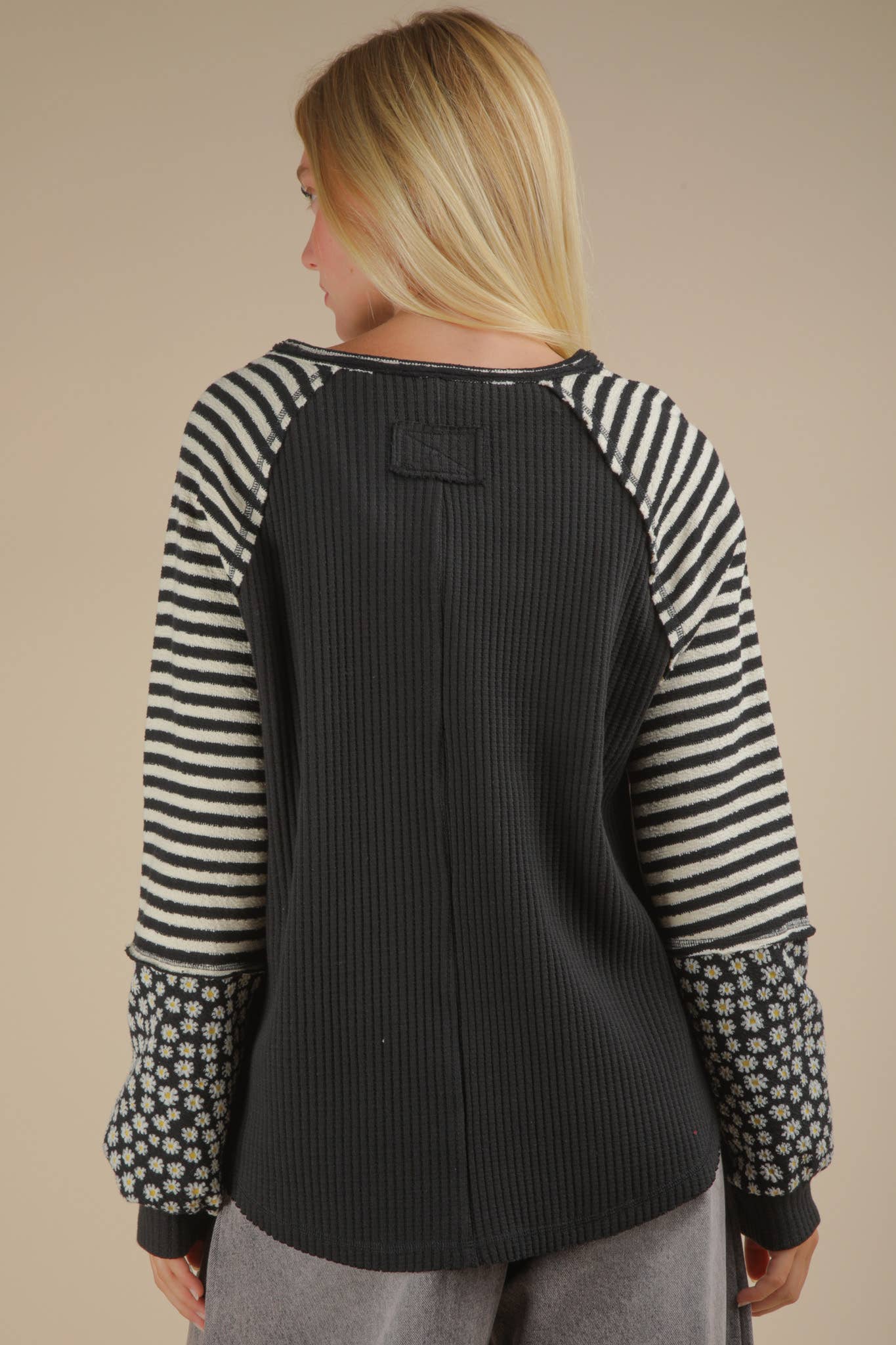 Lainey Oversized Knit Top: Black