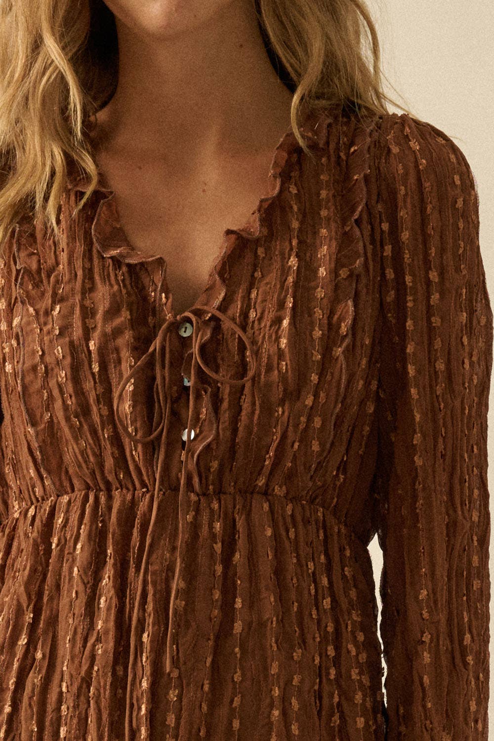 Selena Embroidered Chiffon Dress