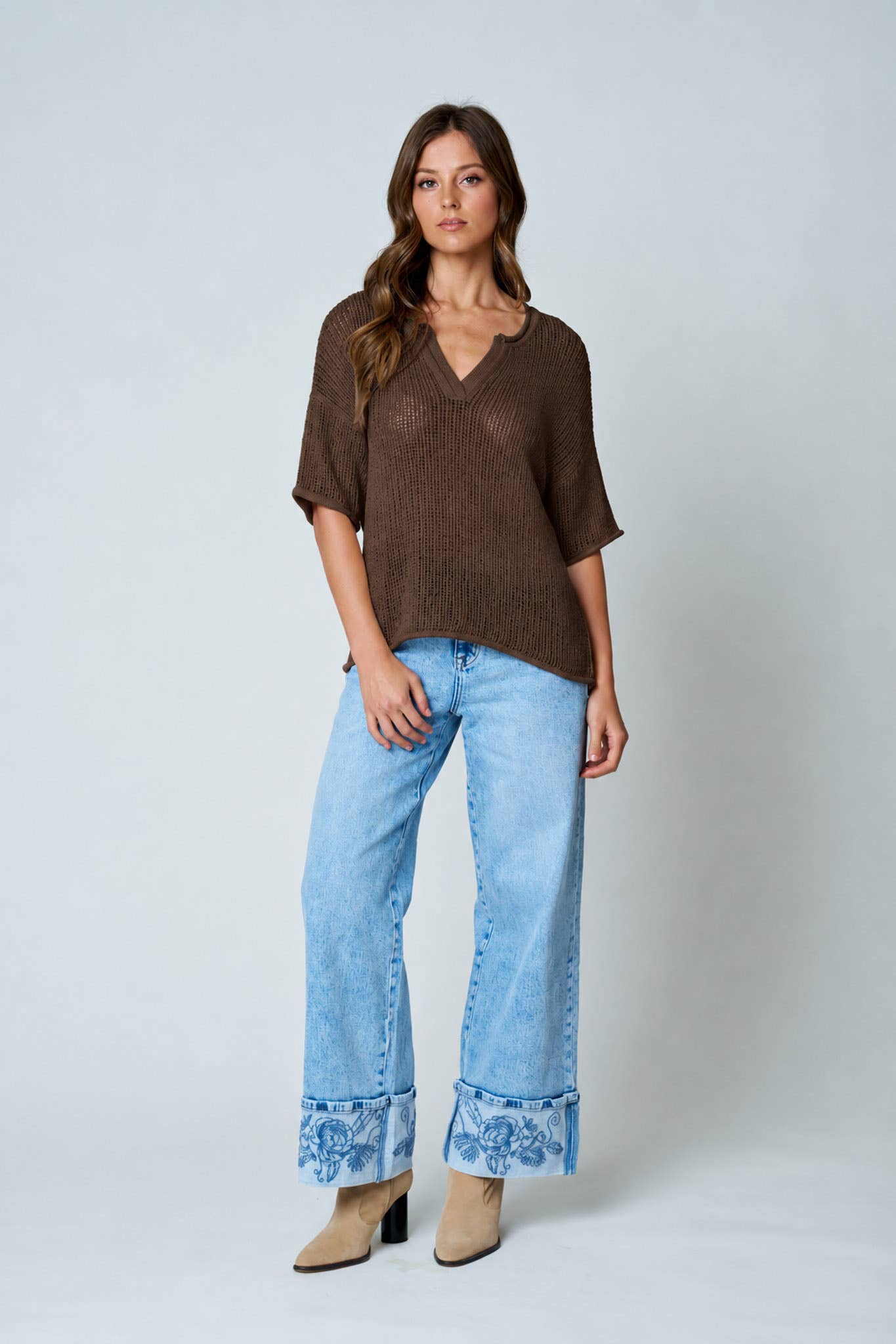 Bella Crochet Knit: Chocolate Brown