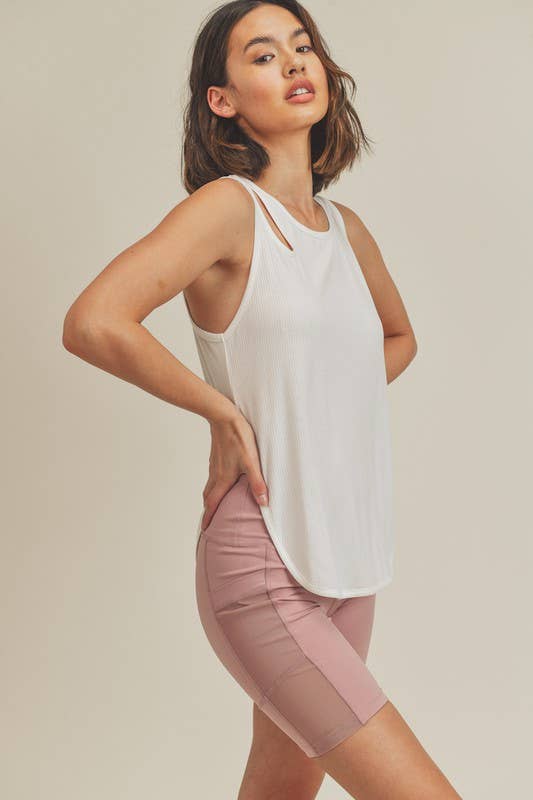 The Isla Cutout Tank: Cream