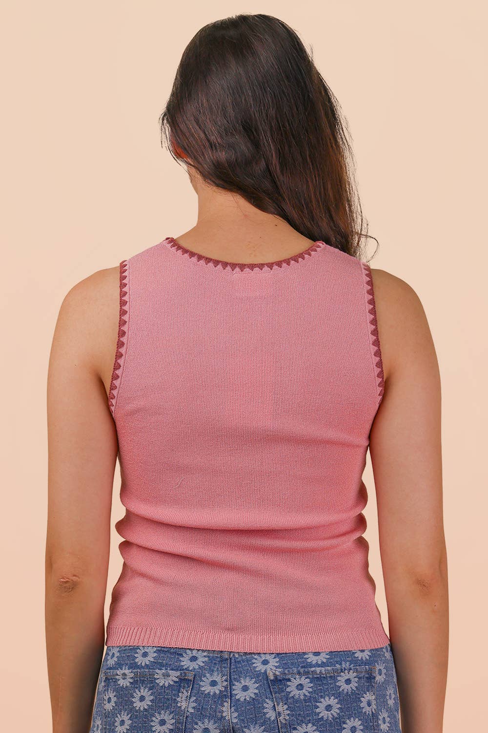 Piper Sleeveless Sweater Tank: Blush