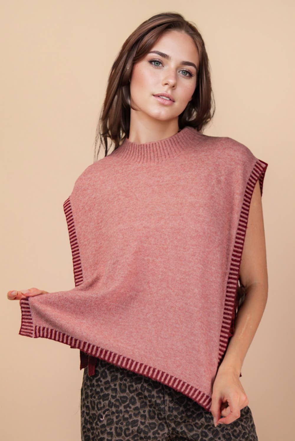 Moment Of Truth Sweater Vest: Blush