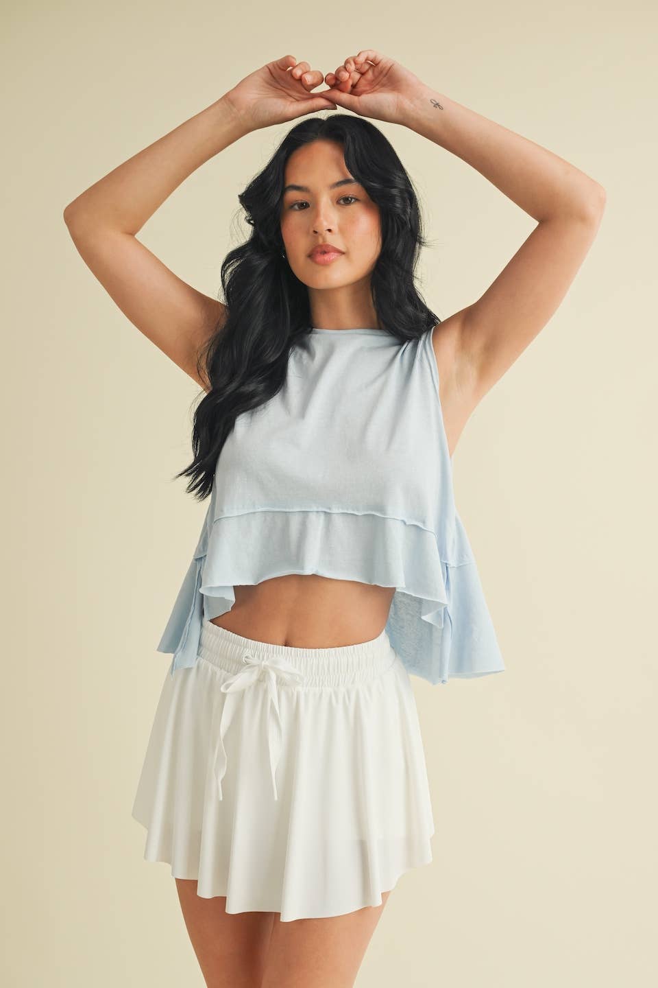 Skylar tiered tank: Blue