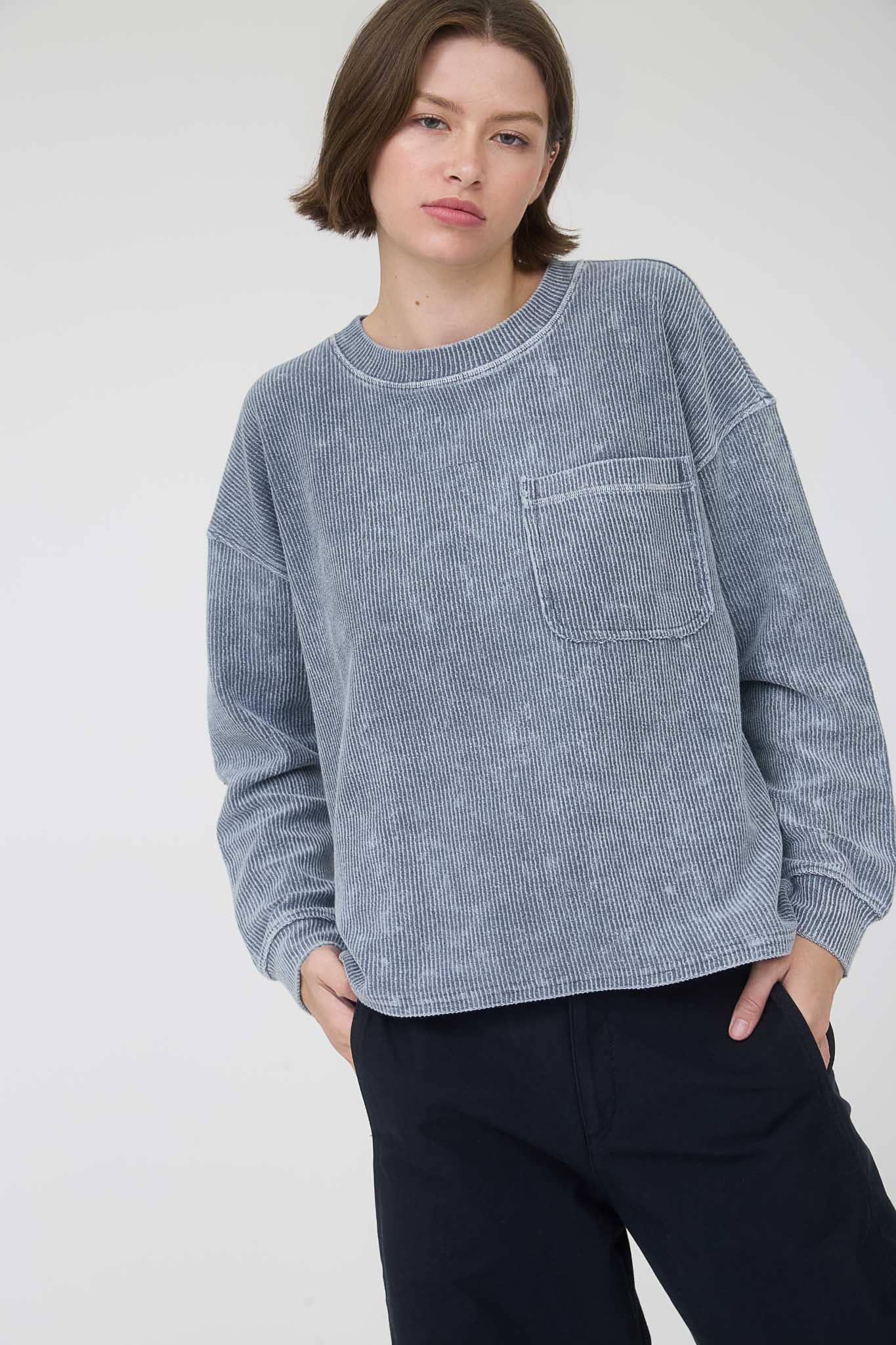 Brynn Pocket Waffle: Denim