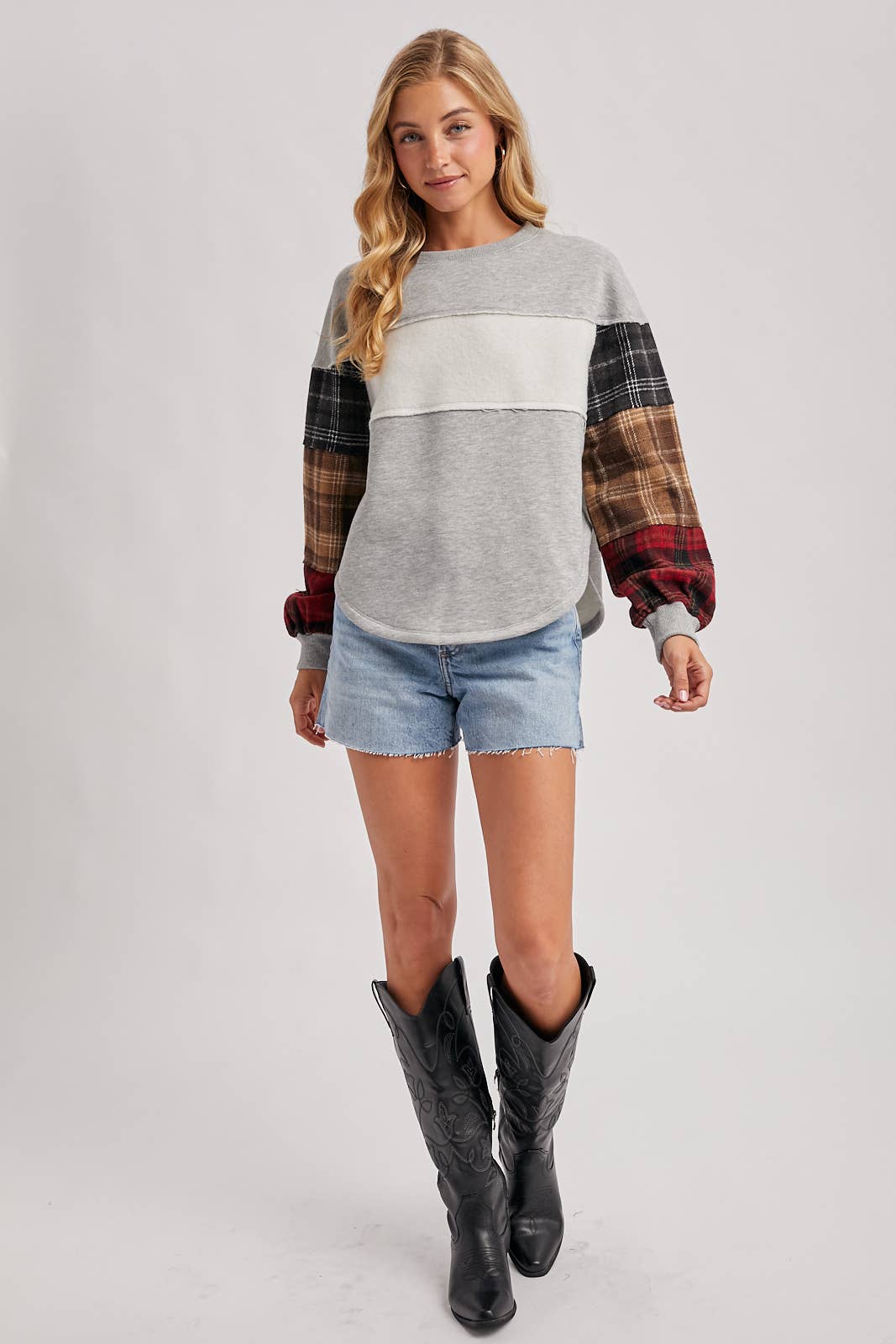 Clara Plaid Sweatshirt