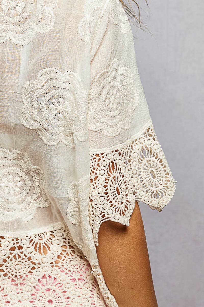 Carley Crochet Trim Top