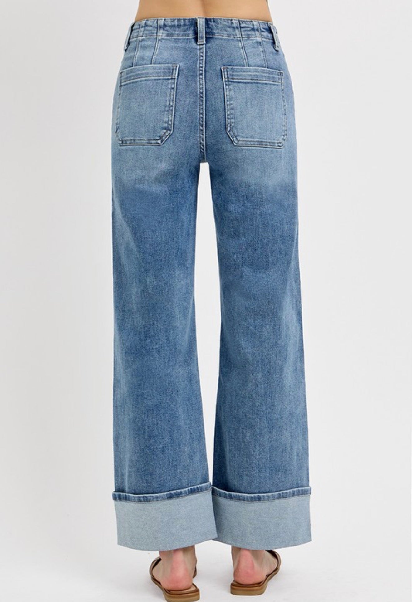 Rollins High Rise Cuffed Denim