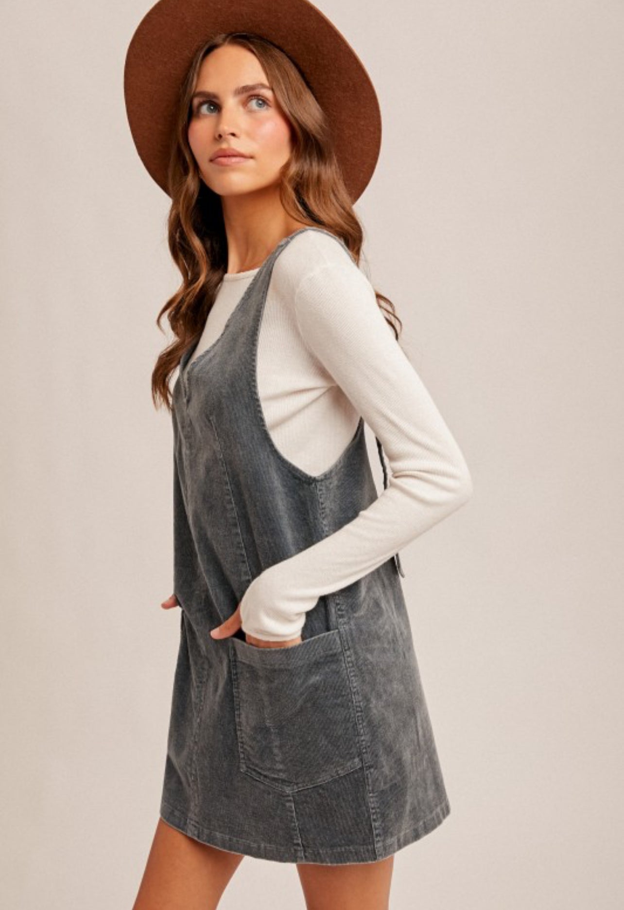 Lila Corduroy Overall Dress
