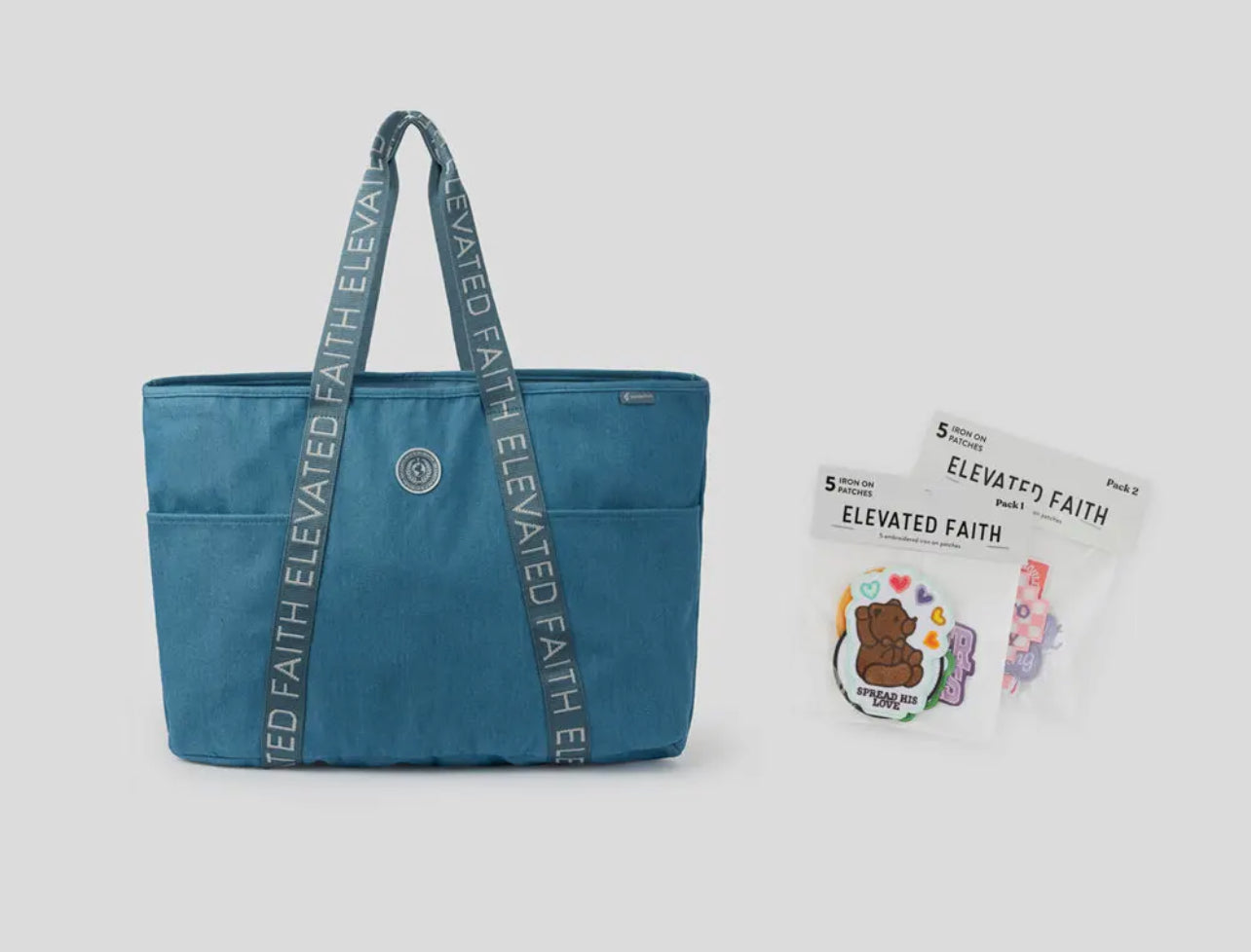 Elevated Faith Tote With Iron On Patches