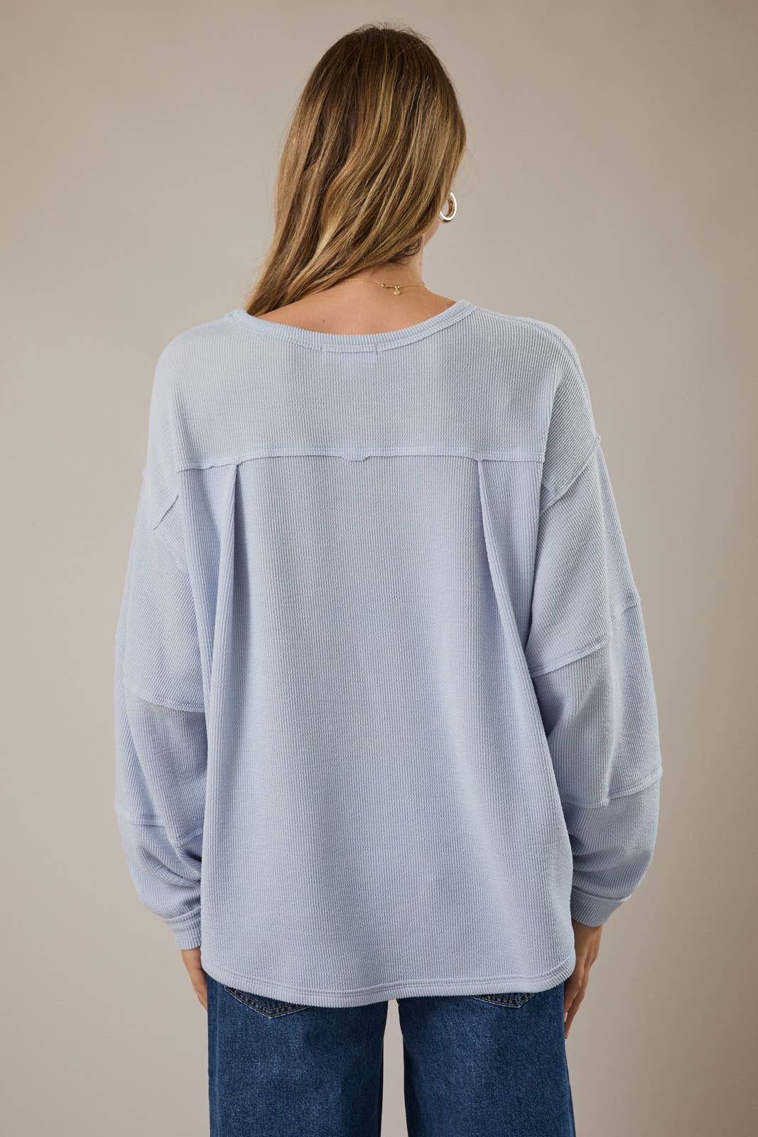 Recovery Ribbed Top: Light Blue