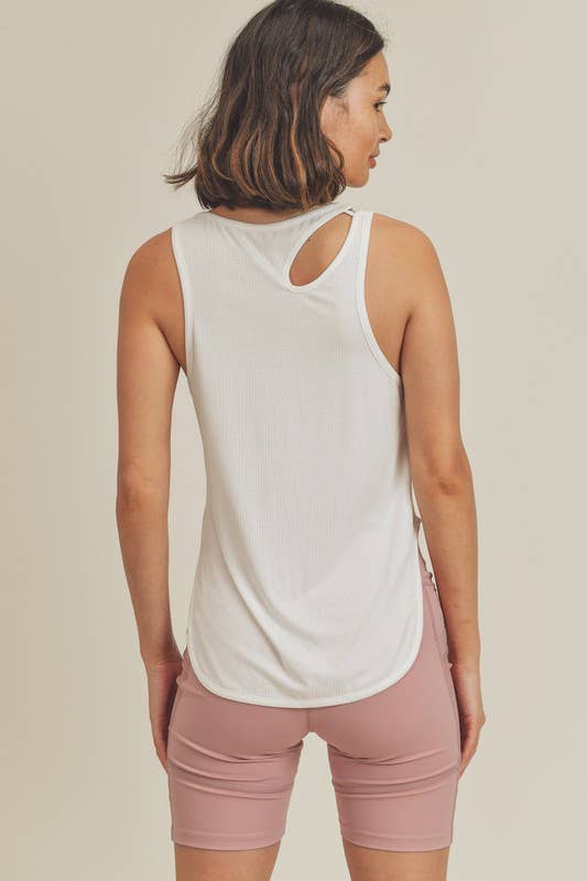 The Isla Cutout Tank: Cream