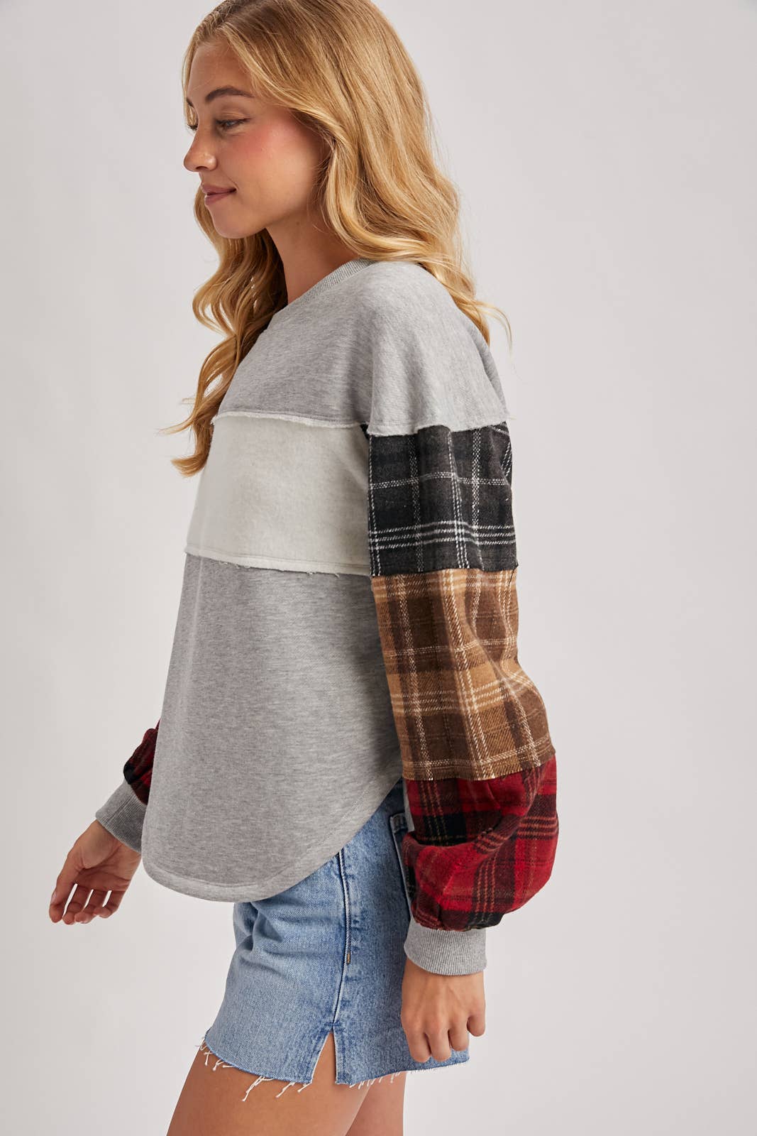 Clara Plaid Sweatshirt
