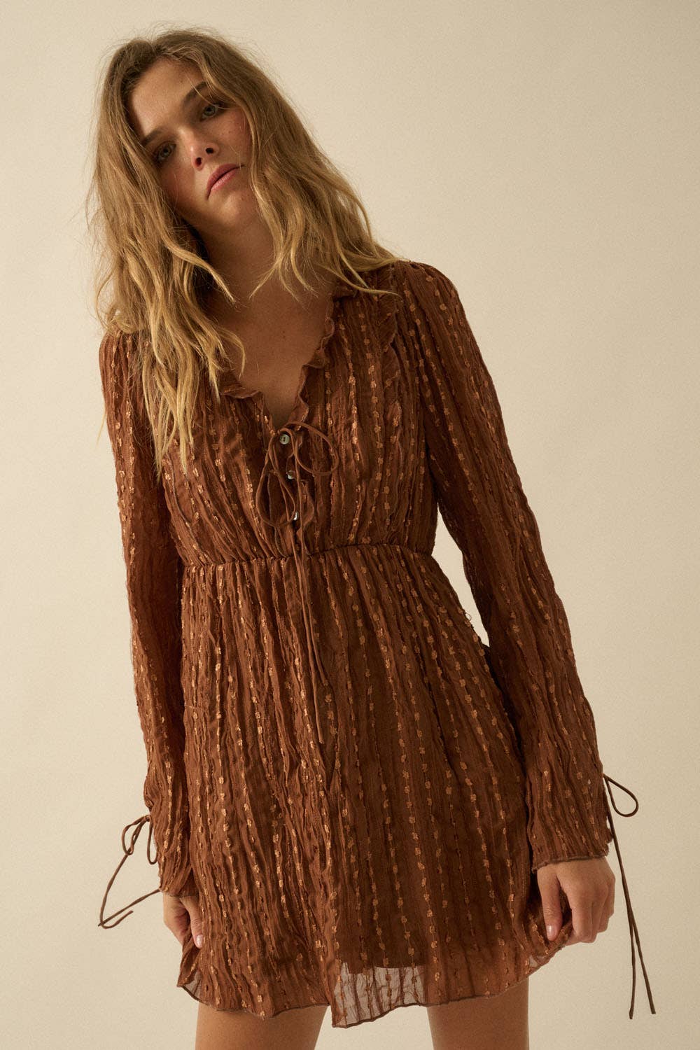 Selena Embroidered Chiffon Dress