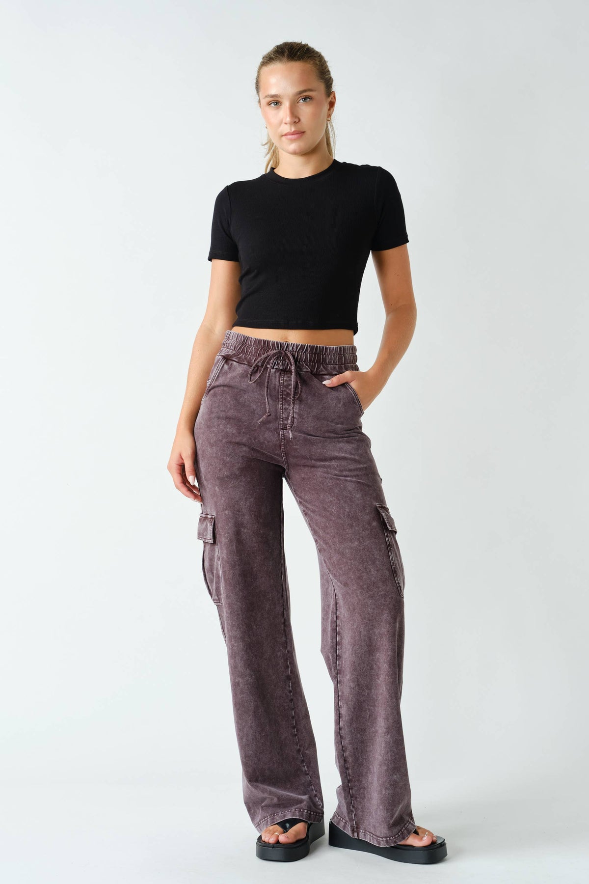 Wilma Cotton Cargo Pants/Coffee