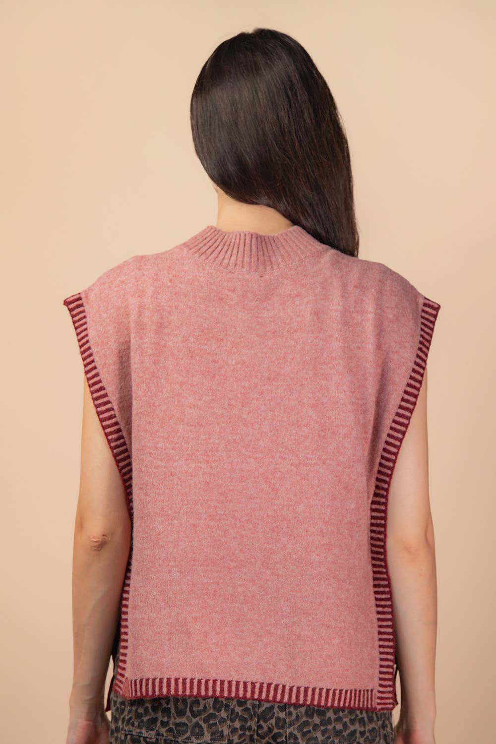 Moment Of Truth Sweater Vest: Blush
