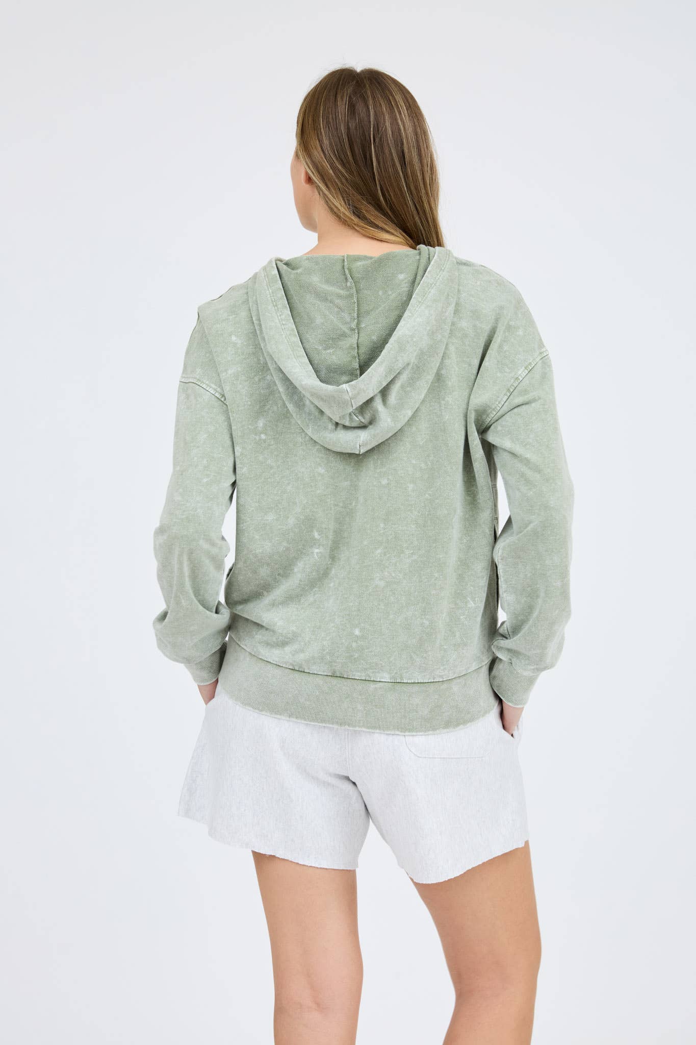 Hillary Washed Henley Hoodie