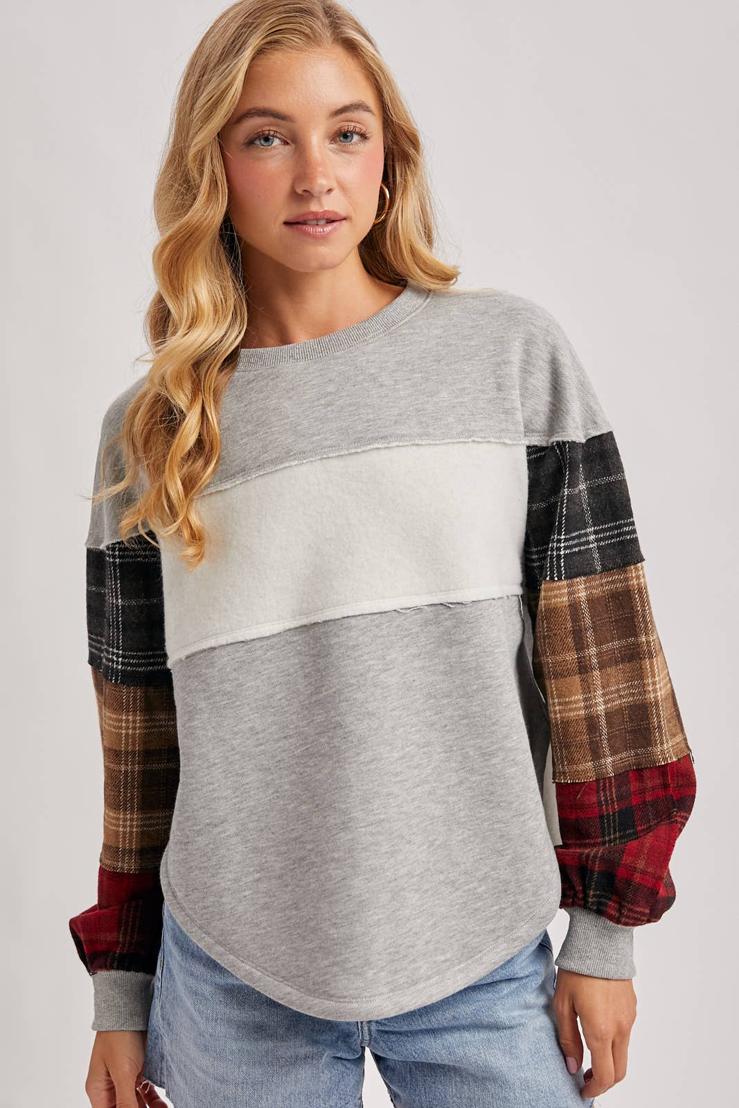 Clara Plaid Sweatshirt