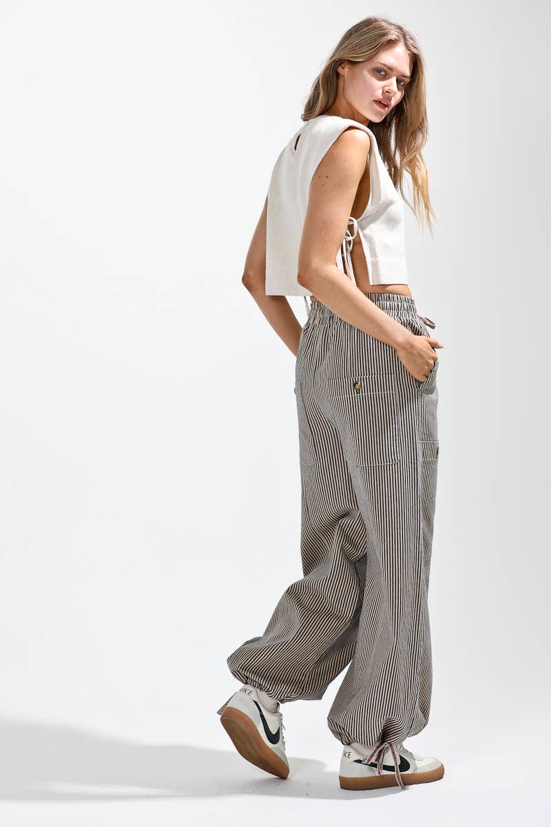 Broadway Striped Pants: Latte