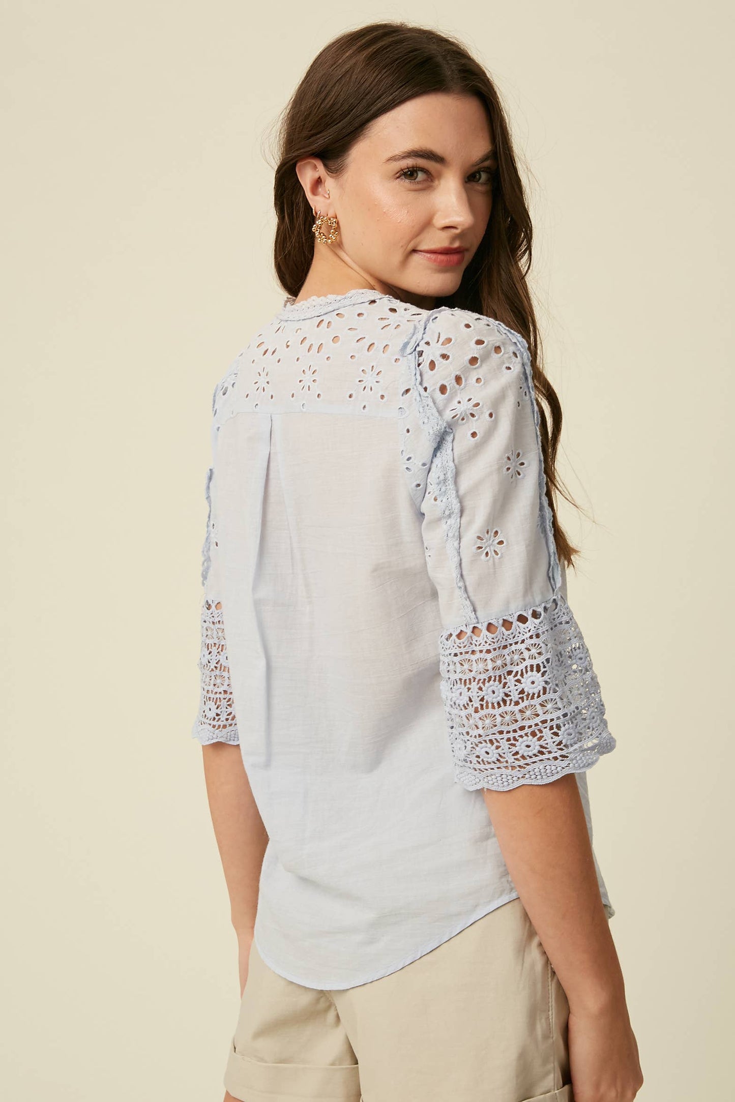 Emily Eyelet Button-up