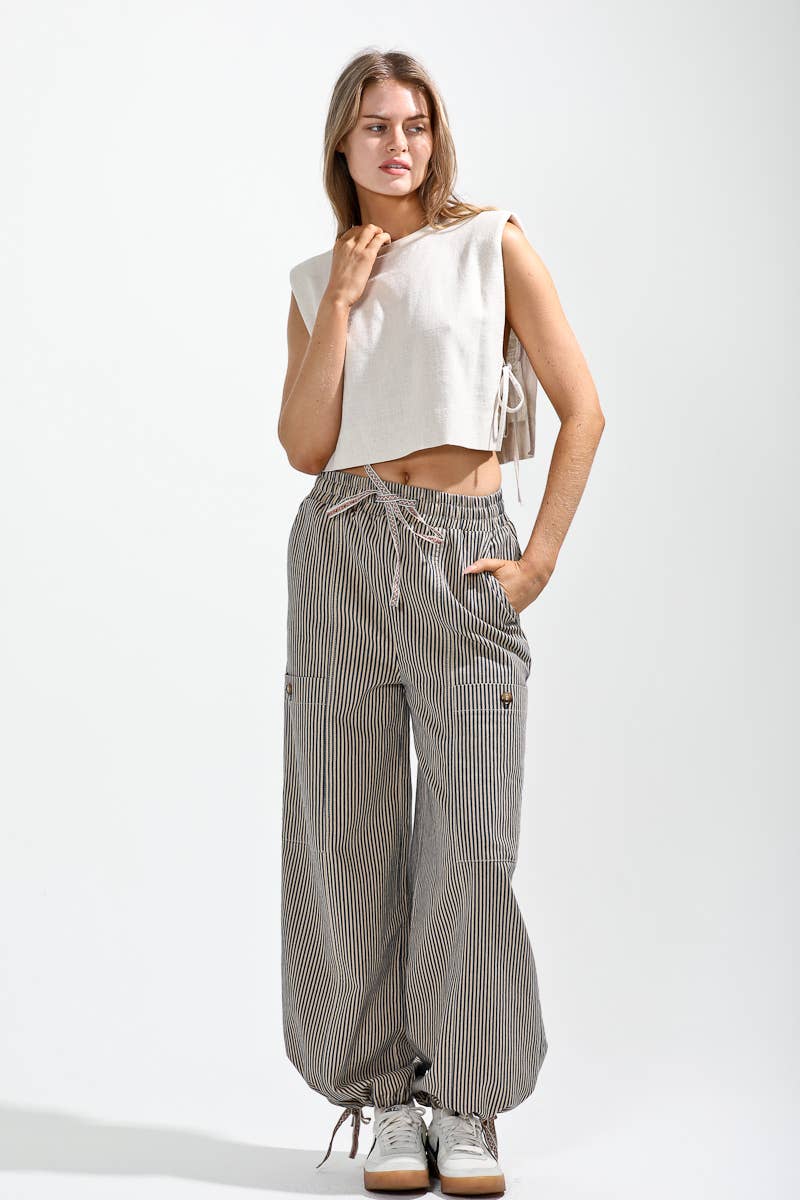 Broadway Striped Pants: Latte