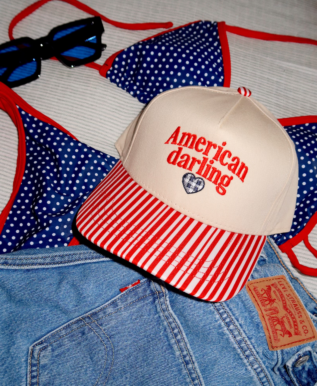 American Darling Red Stripe Hat