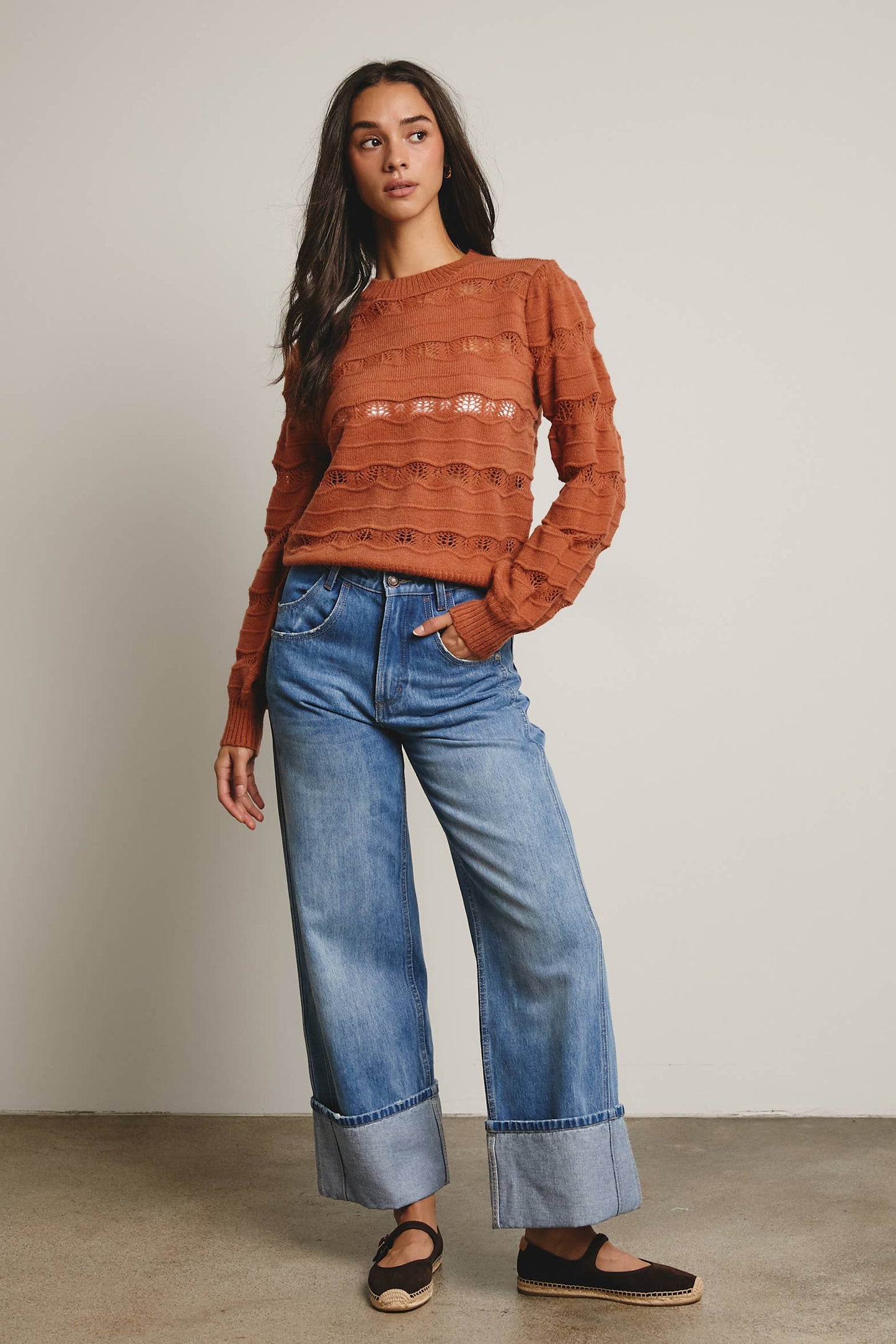 Pinella Stripe Knit: Terracotta