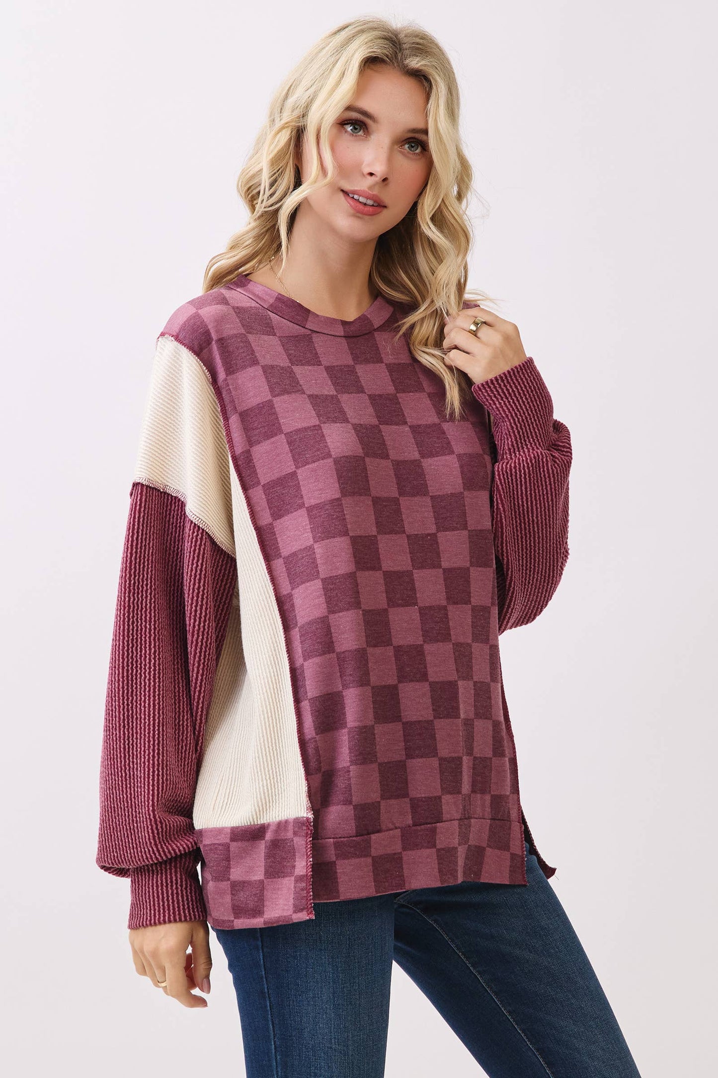 Juniper Checkered: Burgundy
