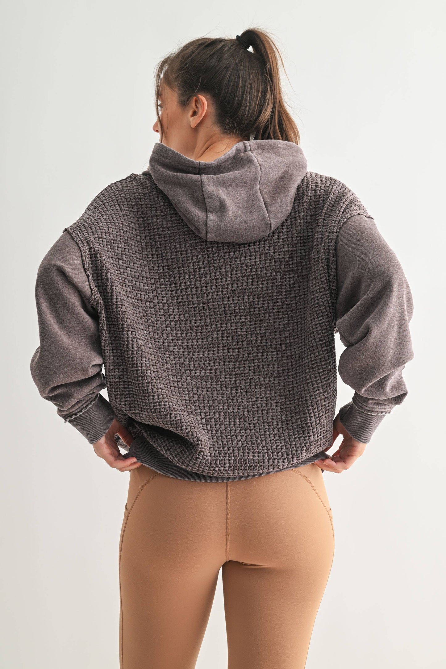 Duality Waffle Knit Hoodie: ESPRESSO