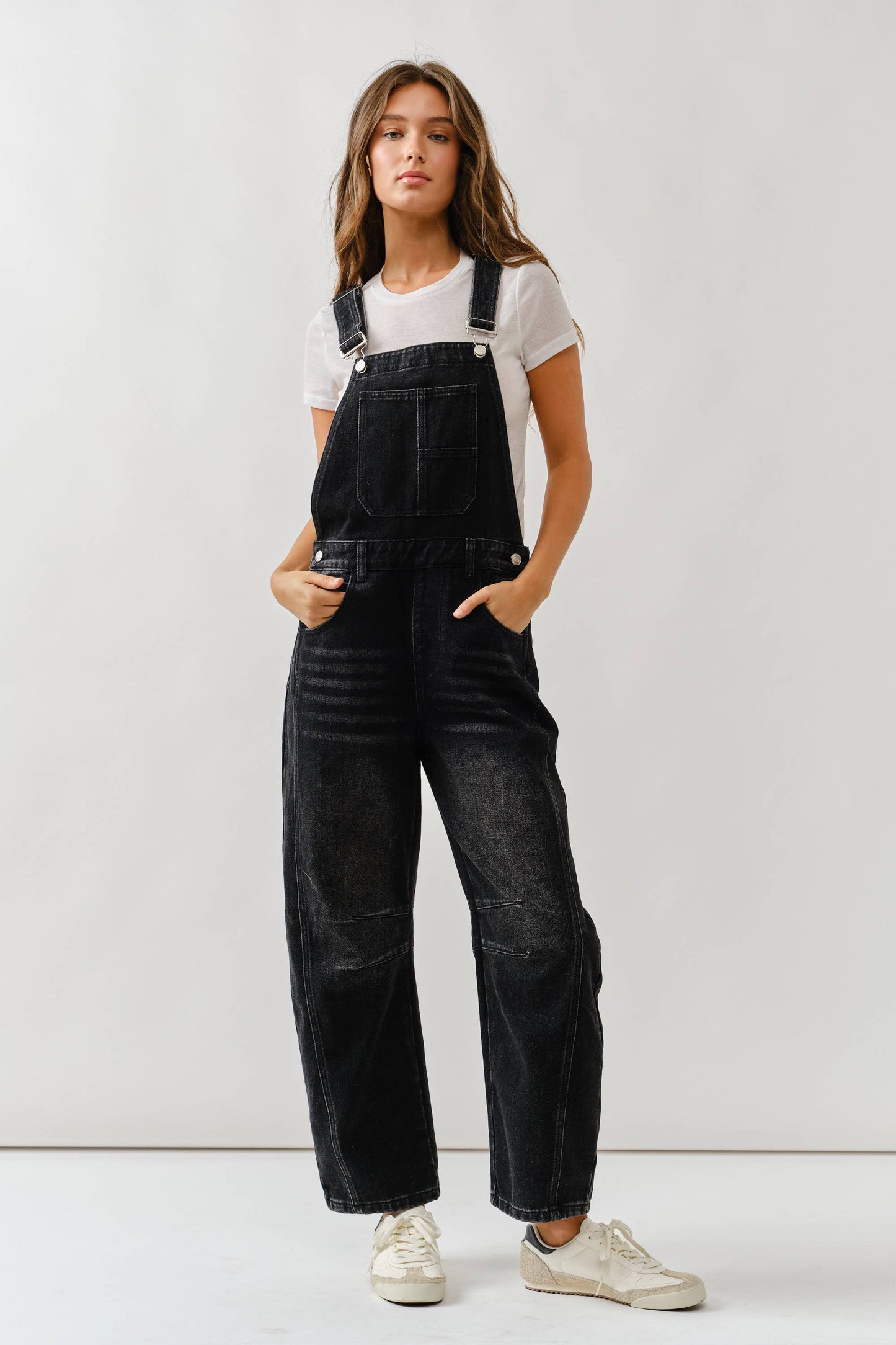 Molly Barrel Overalls: Black