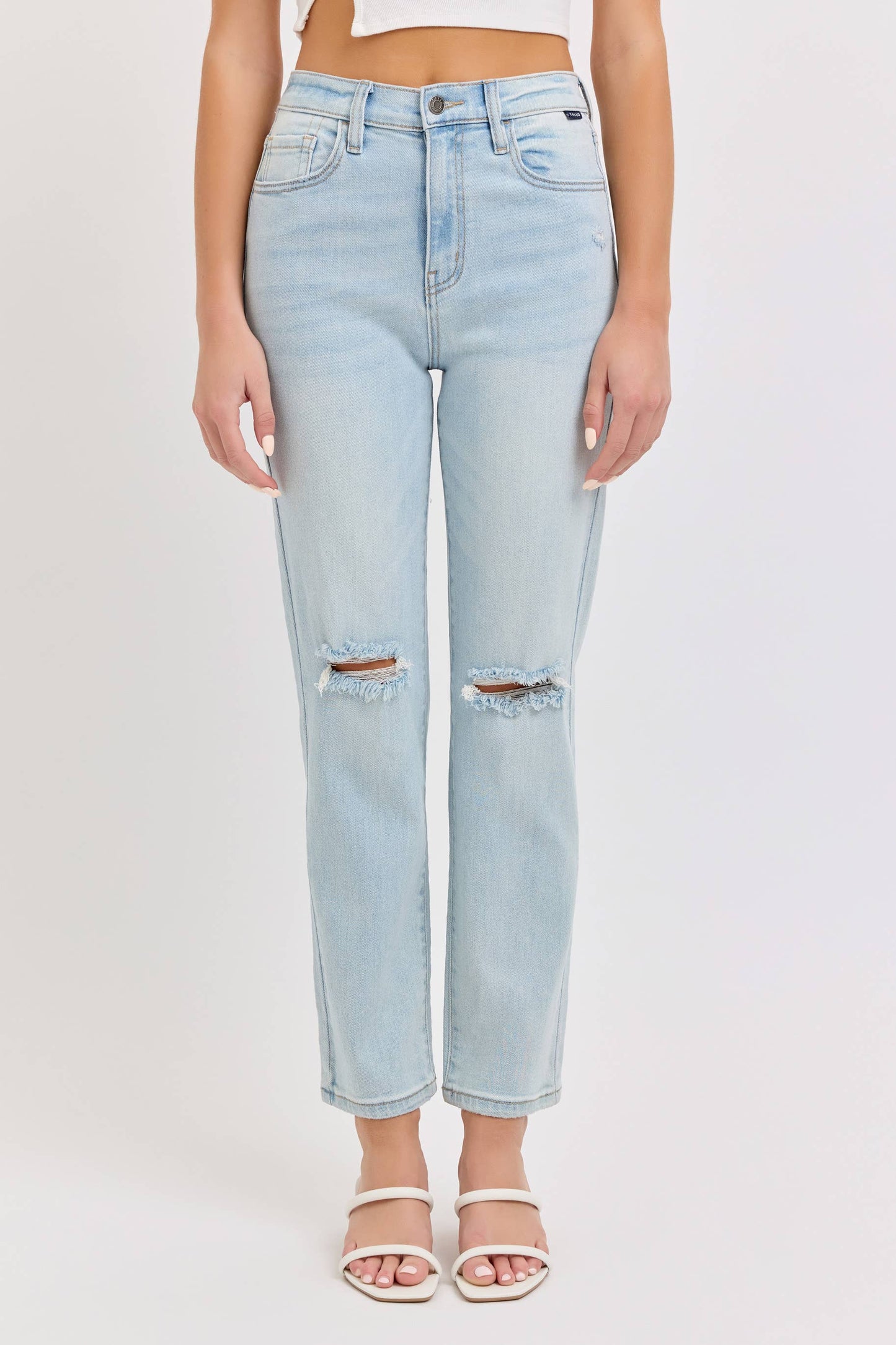 Gracie High Rise Straight Light Denim