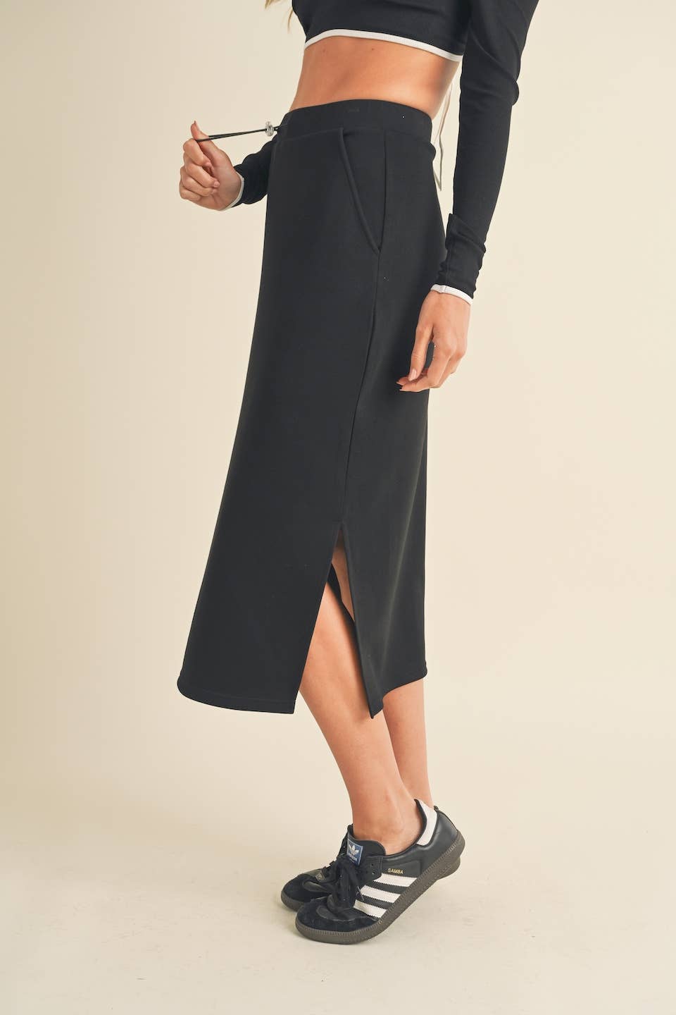 The Margot Midi Skirt: Black