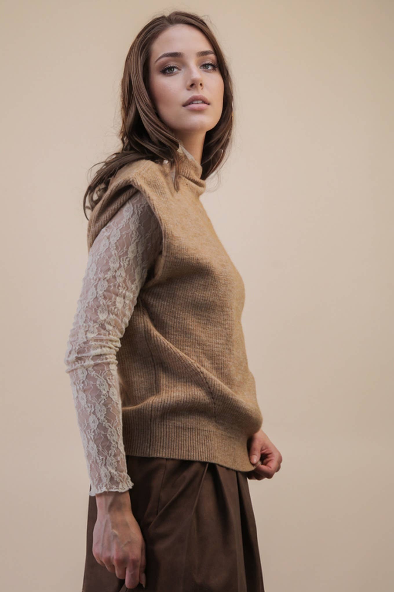 I Found You Knit Sweater Vest: Mocha