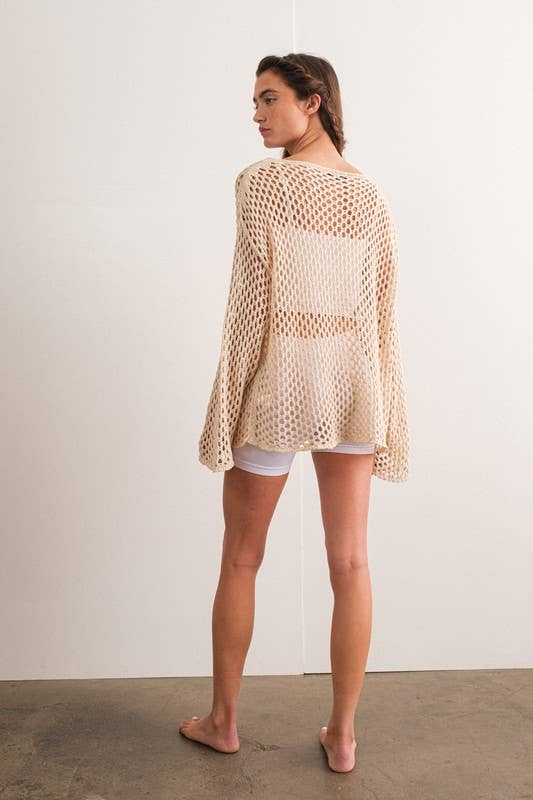 Reese Loose Fit Cover Up: TAN