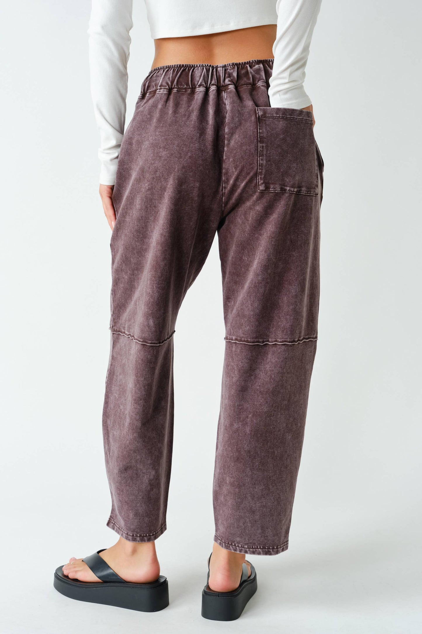 Margot Mineral Wash Cropped Pants/Coffee