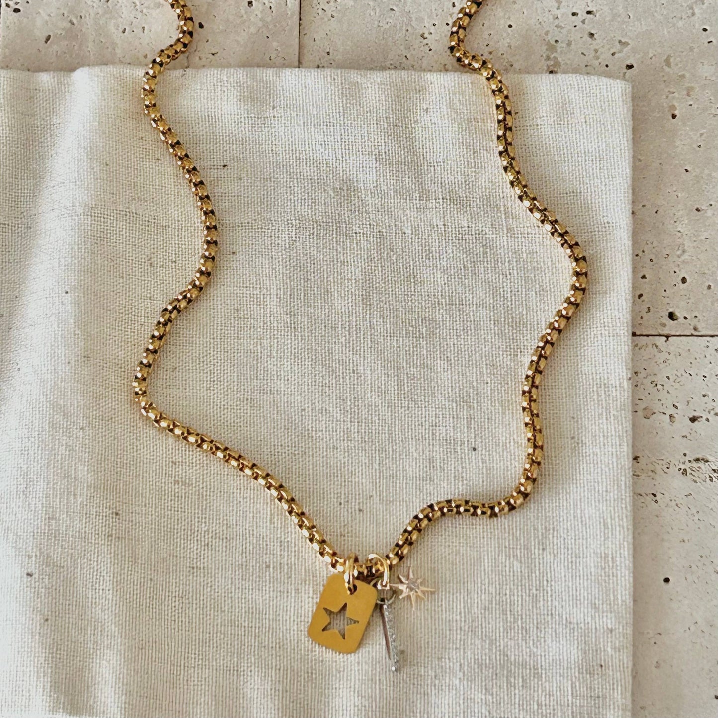 Star Tag Layering Necklace