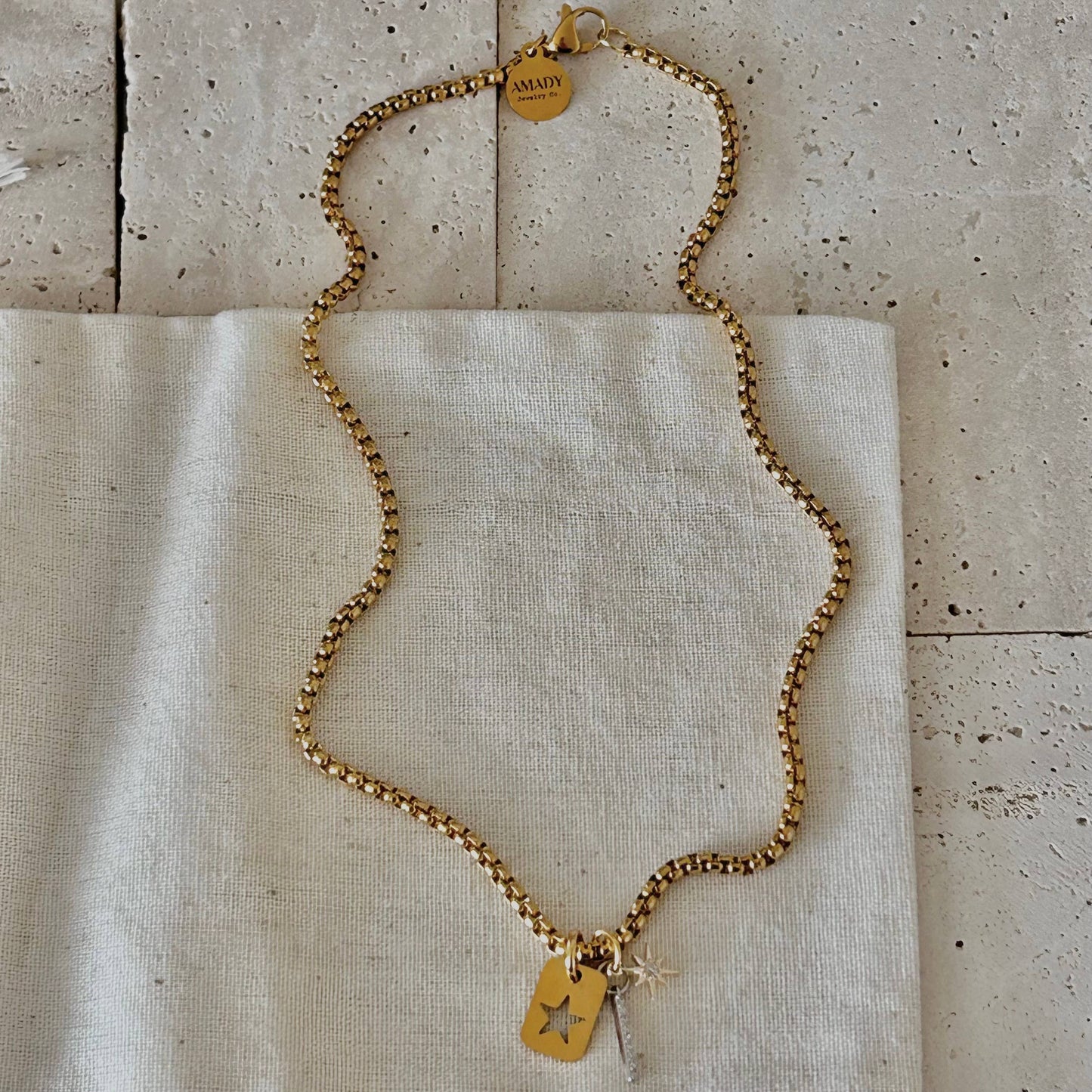 Star Tag Layering Necklace