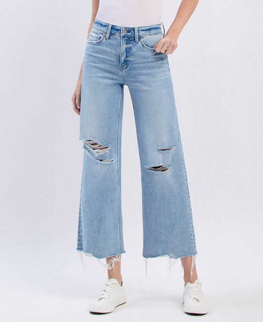 Shore Thing High Rise Distressed Cropped Denim