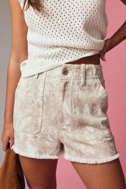 Camo Denim Shorts