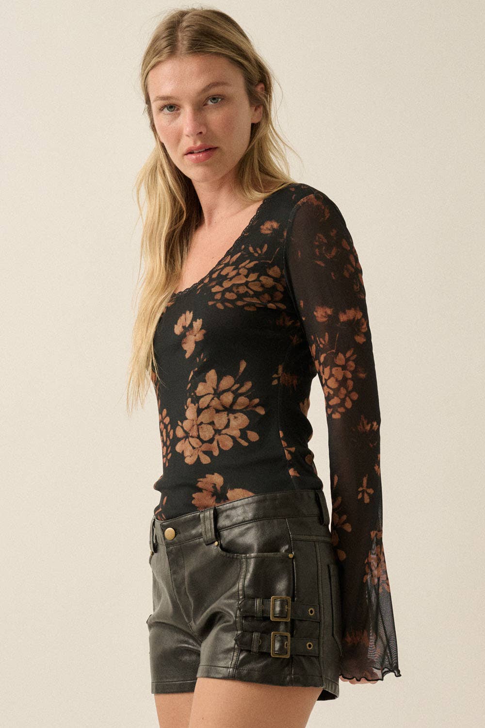 Paige Floral Mesh Top