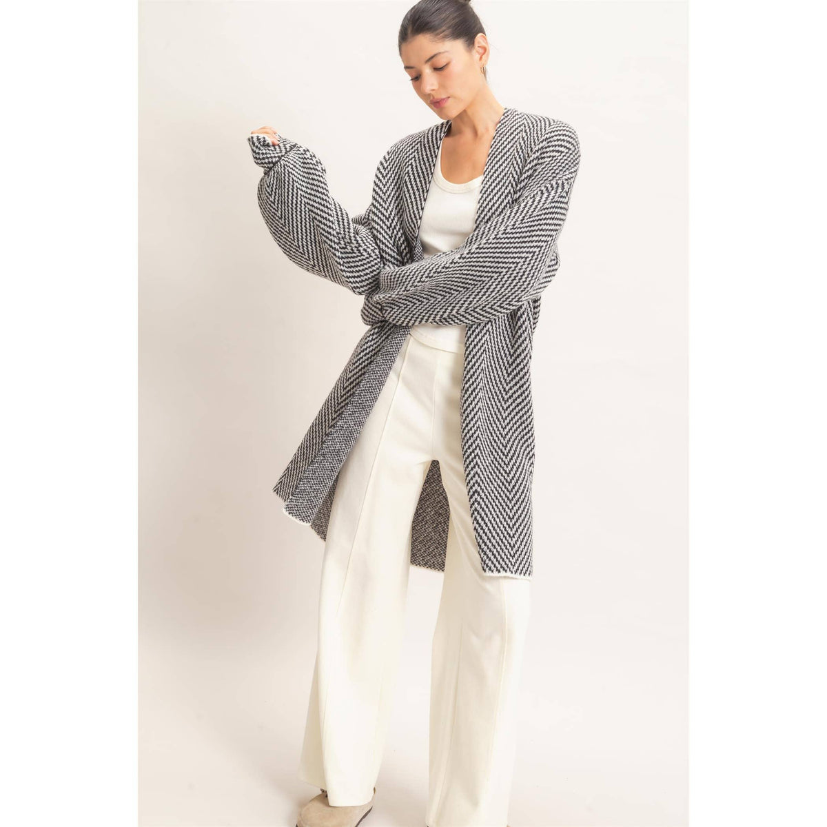 Heather Herringbone Cardigan
