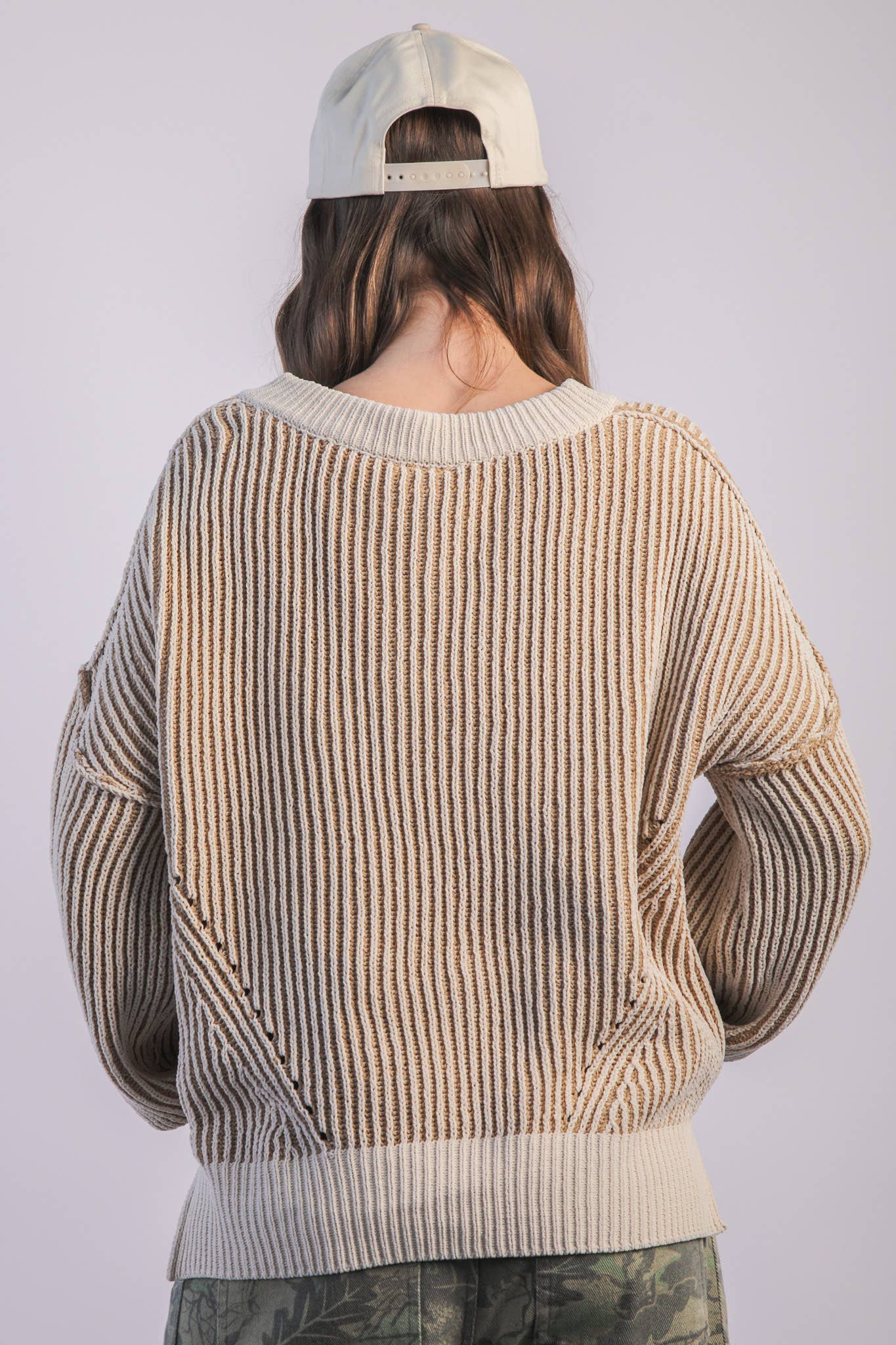 Fall Into Your Cart Two Tone Sweater