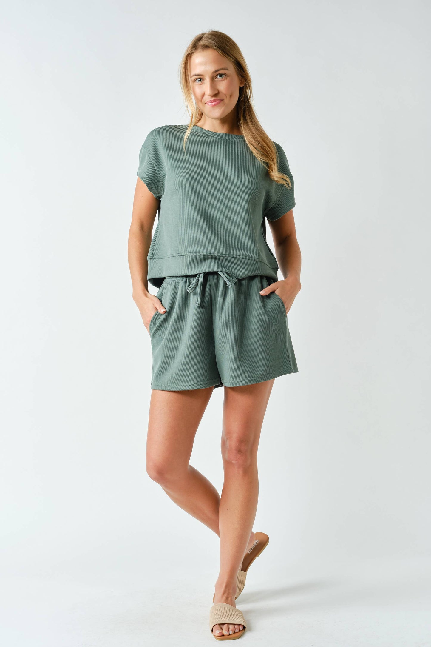 Luxe Ribbed Set: Eldergreen
