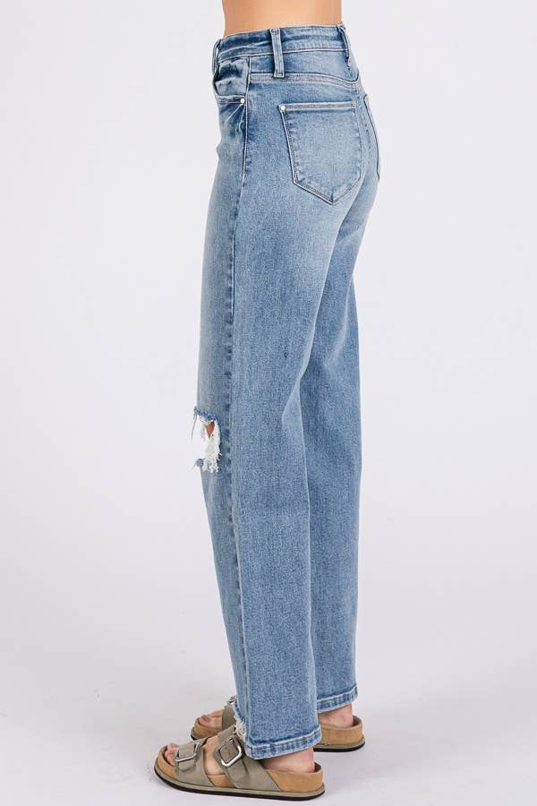 Rory High Rise Distressed Jean
