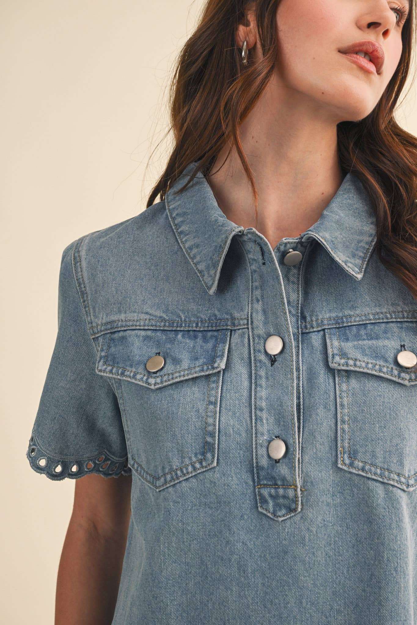 Morgan Eyelet Denim Dress