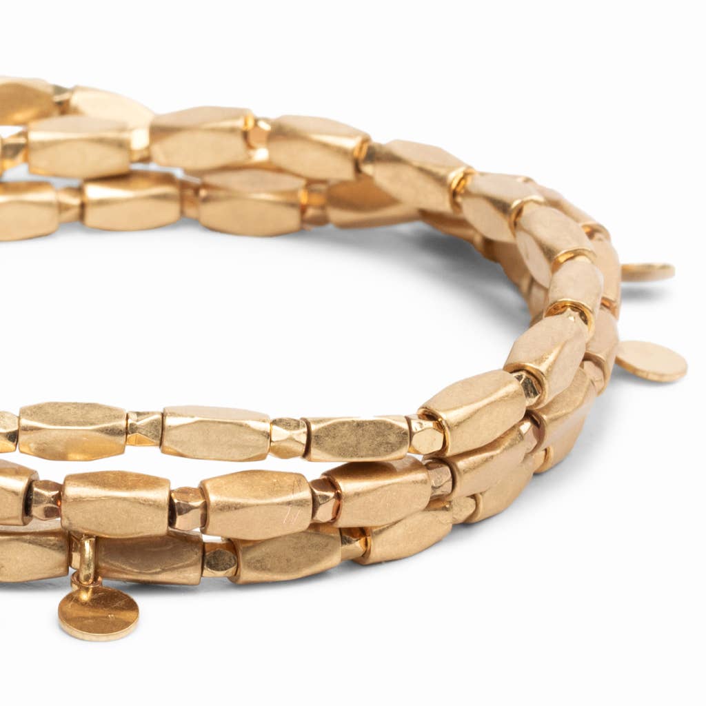 Gold Metal Wrap Bracelet